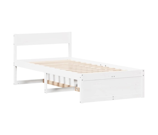 Estructura de cama sin colchón madera de pino blanca 90x200 cm