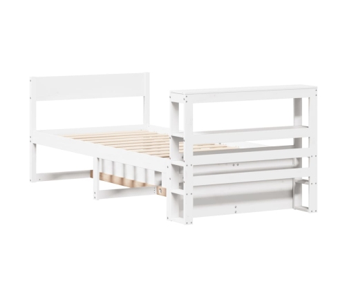 Estructura de cama sin colchón madera de pino blanca 90x200 cm