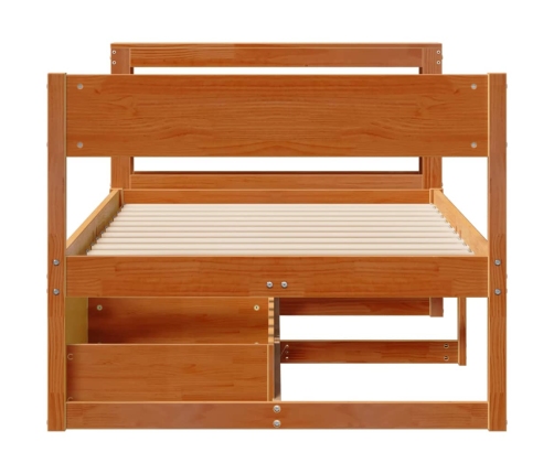 Estructura de cama sin colchón madera de pino marrón 90x200 cm