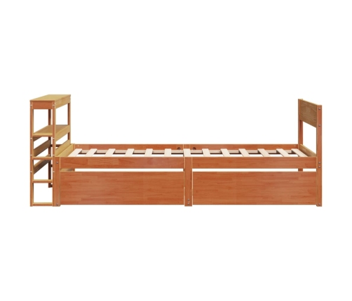 Estructura de cama sin colchón madera de pino marrón 90x200 cm