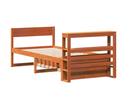 Estructura de cama sin colchón madera de pino marrón 90x200 cm