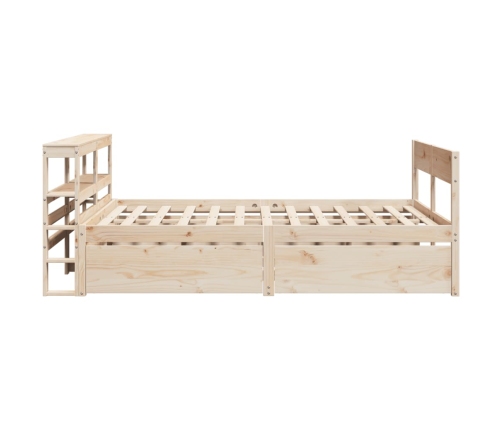 Estructura de cama sin colchón madera maciza de pino 135x190 cm