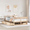 Estructura de cama sin colchón madera maciza de pino 135x190 cm