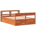 Estructura de cama sin colchón madera maciza marrón 135x190 cm