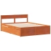 Estructura de cama sin colchón madera maciza marrón 135x190 cm