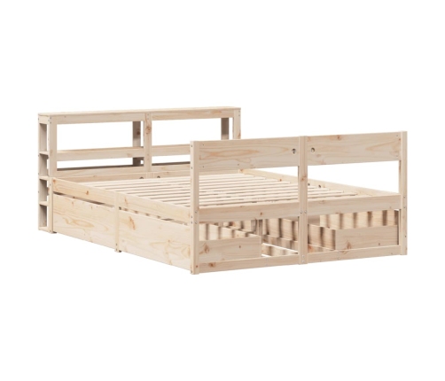 Estructura de cama sin colchón madera maciza de pino 120x190 cm