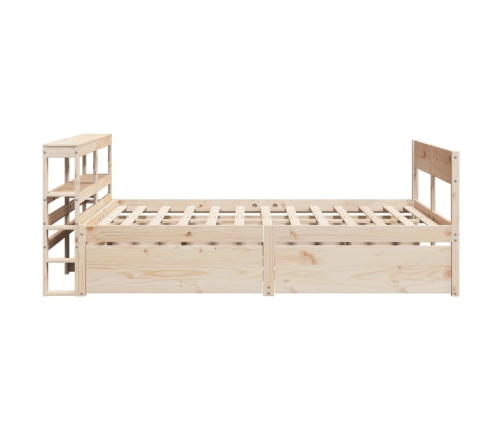 Estructura de cama sin colchón madera maciza de pino 120x190 cm