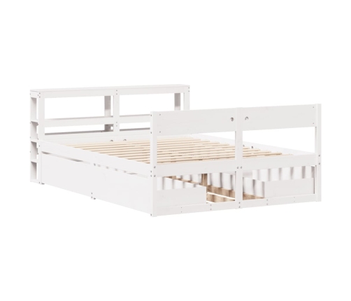 Estructura de cama sin colchón madera maciza blanca 120x190 cm