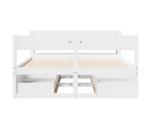 Estructura de cama sin colchón madera maciza blanca 120x190 cm