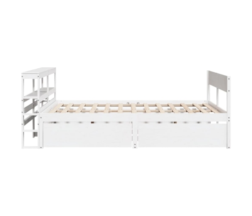 Estructura de cama sin colchón madera maciza blanca 120x190 cm