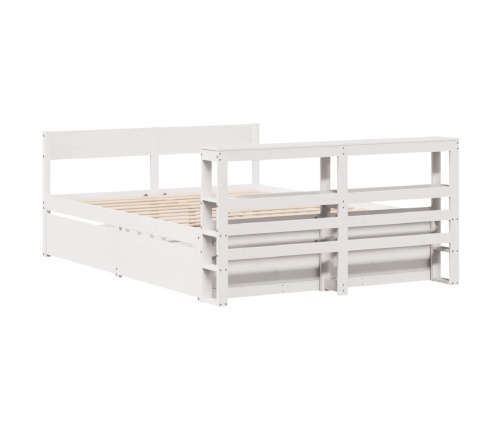 Estructura de cama sin colchón madera maciza blanca 120x190 cm