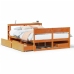 Estructura de cama sin colchón madera maciza marrón 120x190 cm