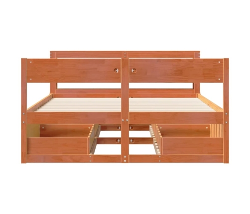 Estructura de cama sin colchón madera maciza marrón 120x190 cm