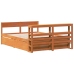 Estructura de cama sin colchón madera maciza marrón 120x190 cm