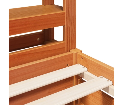 Estructura de cama sin colchón madera maciza marrón 120x190 cm