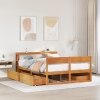 Estructura de cama sin colchón madera maciza marrón 120x190 cm