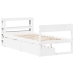 Estructura de cama sin colchón madera maciza blanca 75x190 cm