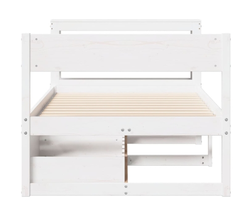 Estructura de cama sin colchón madera maciza blanca 75x190 cm