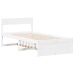 Estructura de cama sin colchón madera maciza blanca 75x190 cm