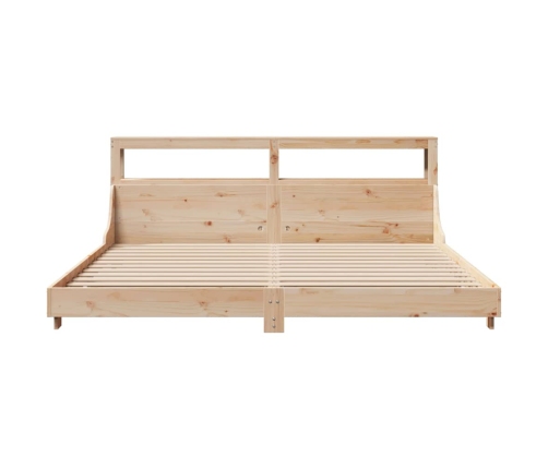 Estructura de cama sin colchón madera maciza de pino 200x200 cm