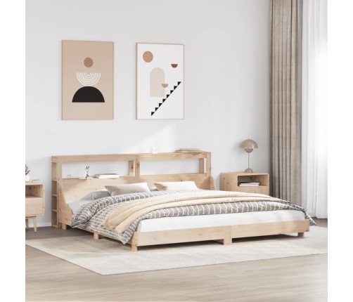 Estructura de cama sin colchón madera maciza de pino 200x200 cm