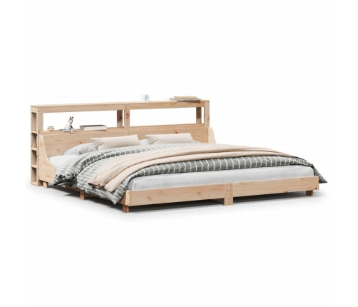 Estructura de cama sin colchón madera maciza de pino 180x200 cm