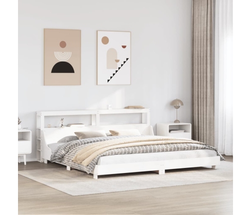 Cama sin colchón madera maciza de pino blanca 180x200 cm