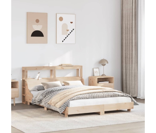 Estructura de cama sin colchón madera de pino maciza 120x200 cm