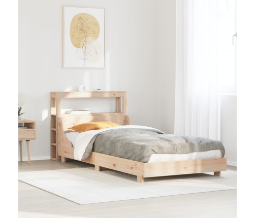 Estructura de cama sin colchón madera maciza de pino 100x200 cm