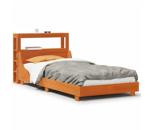 Estructura de cama sin colchón madera de pino marrón 90x200 cm