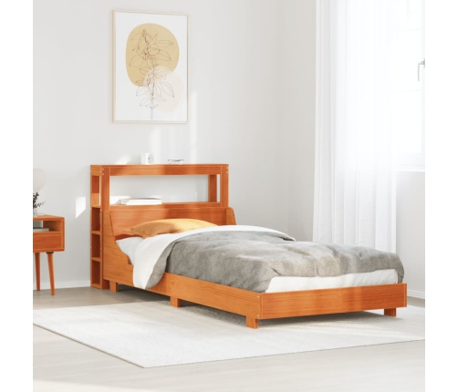 Estructura de cama sin colchón madera de pino marrón 90x200 cm