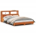 Cama sin colchón madera maciza de pino marrón cera 140x190 cm