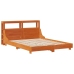 Cama sin colchón madera maciza de pino marrón cera 140x190 cm