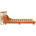 Cama sin colchón madera maciza de pino marrón cera 140x190 cm