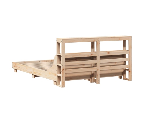 Estructura de cama sin colchón madera maciza de pino 135x190 cm