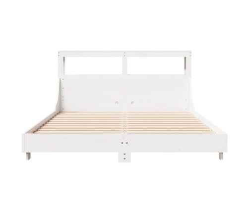 Estructura de cama sin colchón madera de pino blanco 135x190 cm