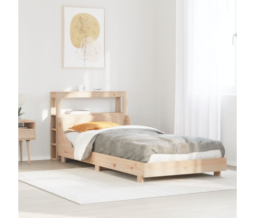 Estructura de cama sin colchón madera maciza de pino 90x190 cm