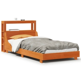 Estructura de cama sin colchón madera maciza marrón 90x190 cm