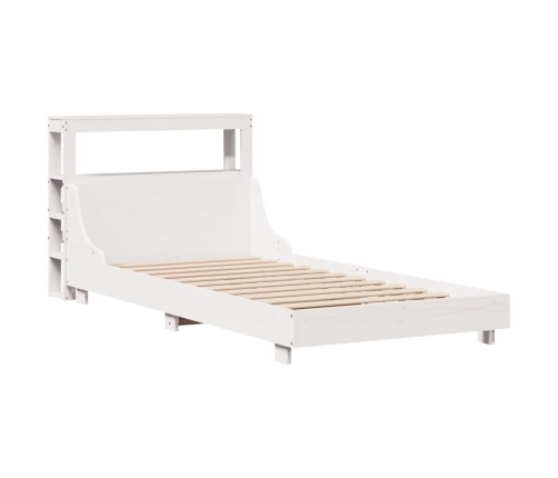 Estructura de cama sin colchón madera maciza blanca 75x190 cm