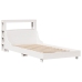 Estructura de cama sin colchón madera maciza blanca 75x190 cm