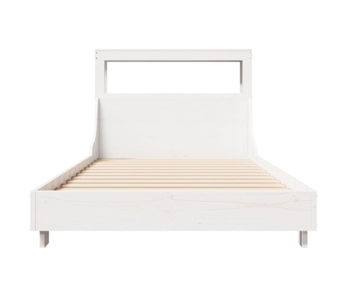 Estructura de cama sin colchón madera maciza blanca 75x190 cm