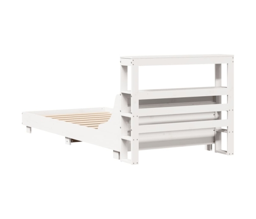 Estructura de cama sin colchón madera maciza blanca 75x190 cm