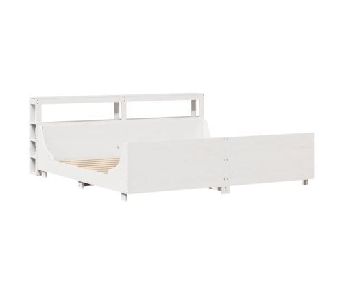 Estructura de cama sin colchón madera maciza blanca 200x200 cm