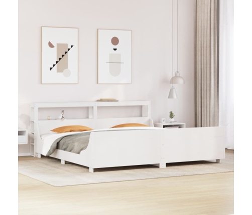 Estructura de cama sin colchón madera maciza blanca 200x200 cm