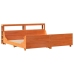 Cama sin colchón madera maciza de pino marrón cera 200x200 cm