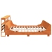 Cama sin colchón madera maciza de pino marrón cera 200x200 cm