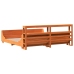 Cama sin colchón madera maciza de pino marrón cera 200x200 cm