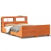 Cama sin colchón madera maciza de pino marrón cera 160x200 cm