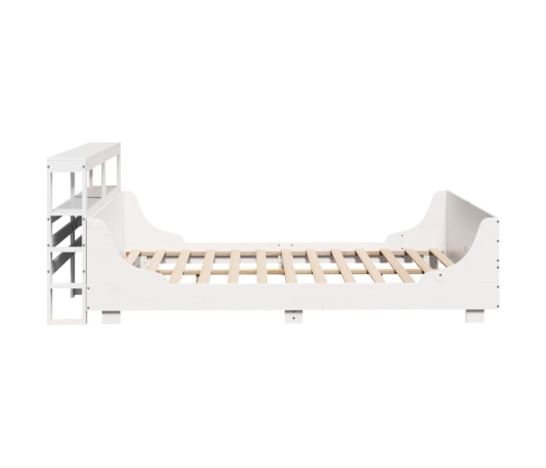 Estructura de cama sin colchón madera de pino blanca 140x200 cm