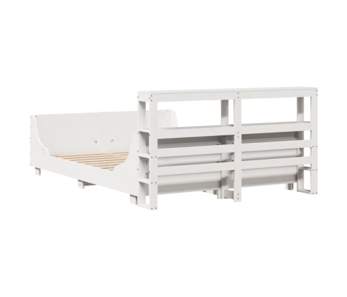 Estructura de cama sin colchón madera de pino blanca 140x200 cm